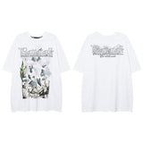 Men T Shirt Hiphop Street Retro Printed Couple Short Sleeve T-shirt Men and Women