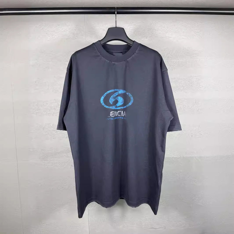 Men T-shirts LOGO printed worn old short sleeves loose casual
