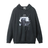 Men Hoodie Washed and Worn Hooded Sweater Men Loose Casual Long Sleeves