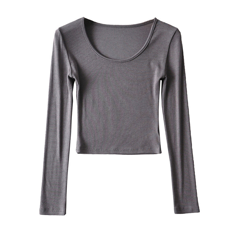 Women T-Shirt Long-Sleeved T-shirt Fall Slim Fit Bottoming Shirt