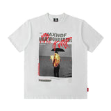 Men T Shirt Short-Sleeved T-shirt Men's Fashion Brand Ins Hong Kong Style Hip Hop Summer Wear