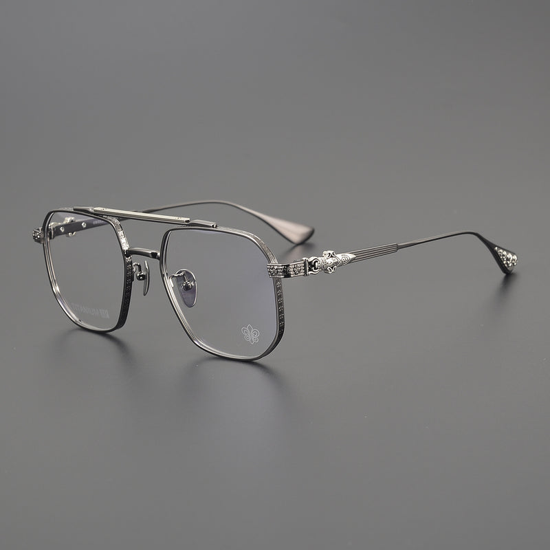 CHH Chrome Hearts Glasses Vintage Versatile Double Beam Large Frame Myopia Glasses Frame