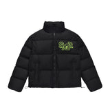 Men Cotton Padded Jacket Men's Cotton Jacket Simple Letters Embroidered Stand Collar