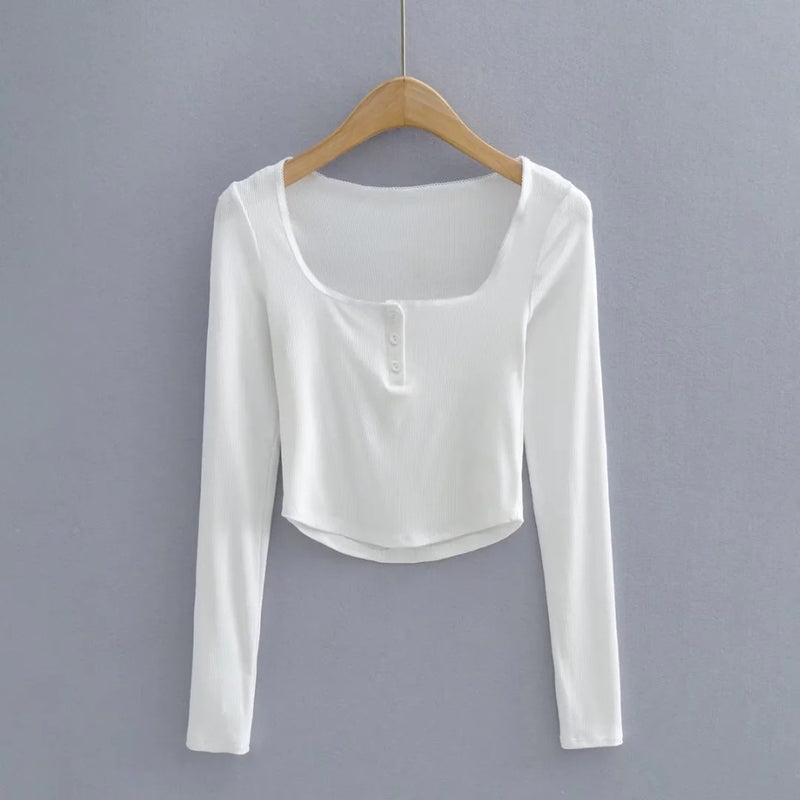 Women T-Shirt Long-Sleeved T-shirt Women's Short Autumn