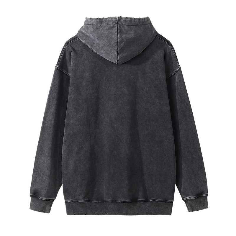 Men Hoodie Washed and Worn Hooded Sweater Men's Ins Loose Hoodie