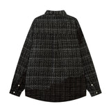 Men Long Sleeved T Shirt Plaid Long Sleeve Shirt Coat Men's Loose Punk Shirt