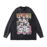 Men Long Sleeve Shirt Vintage Long Sleeve T-shirt Men and Women All-Matching Casual
