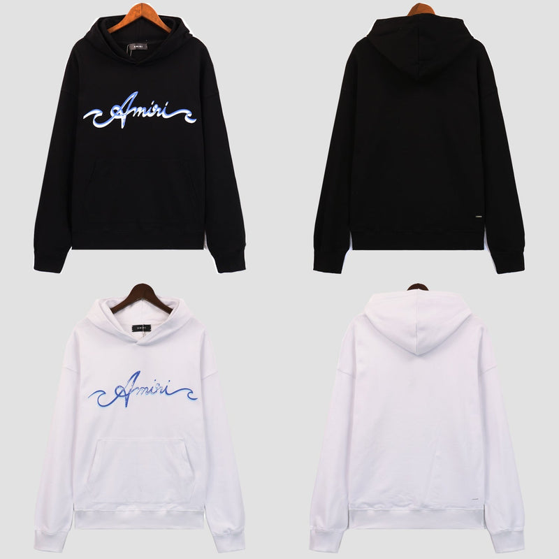 Amiri Hoodie gradual change letter pattern pullover hooded sweater men and women