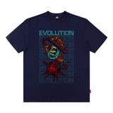 Men T Shirt Printed Short-Sleeved T-shirt Men and Women Street Retro Loose