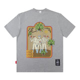 Men T Shirt Printed Short-Sleeved T-shirt Men's Summer Retro Loose