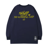 Men Long Sleeve Shirt Vintage Sweater Men's and Women's Letter Long Sleeve T-shirt Loose round Neck