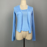 Women Long Sleeve Shirt Autumn Vest Waist Trimming Spaghetti Straps Long Sleeve Cardigan Jacket