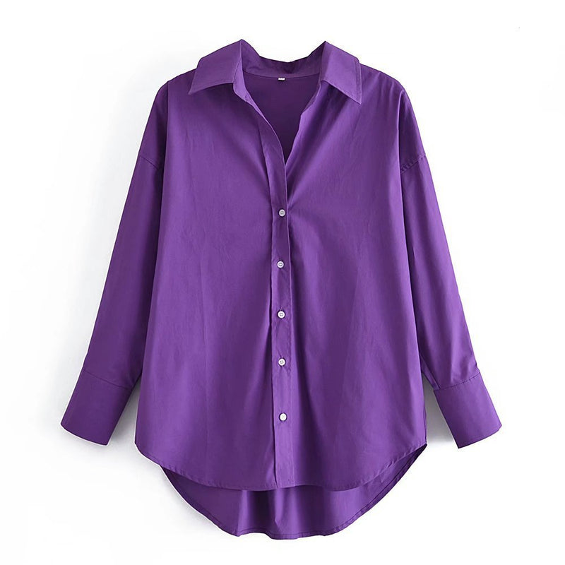 Women T-shirt Fall Women's Clothing Casual Solid Color Long Sleeve Shirt
