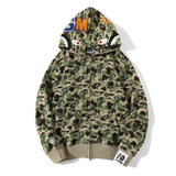 Bathing Ape Hoodie WGM Alphabet Patch Ink Pattern Camouflage Hooded Sweater Jacket