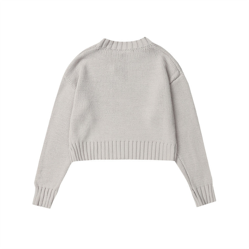 Women Sweater Short Sweater for Girls Autumn Casual Long Sleeve