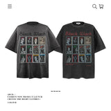 American vintage street T-shirt pure cotton retro men's and women's summer loose