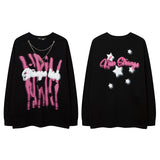 Men Long Sleeve Shirt Sweet Cool Cartoon Print Top Hip Hop Long Sleeve T-shirt Men and Women