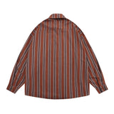 Men Long Sleeved T Shirt Vertical Striped Long Sleeve Shirt Outer Wear Men's Spring and Autumn Loose Casual