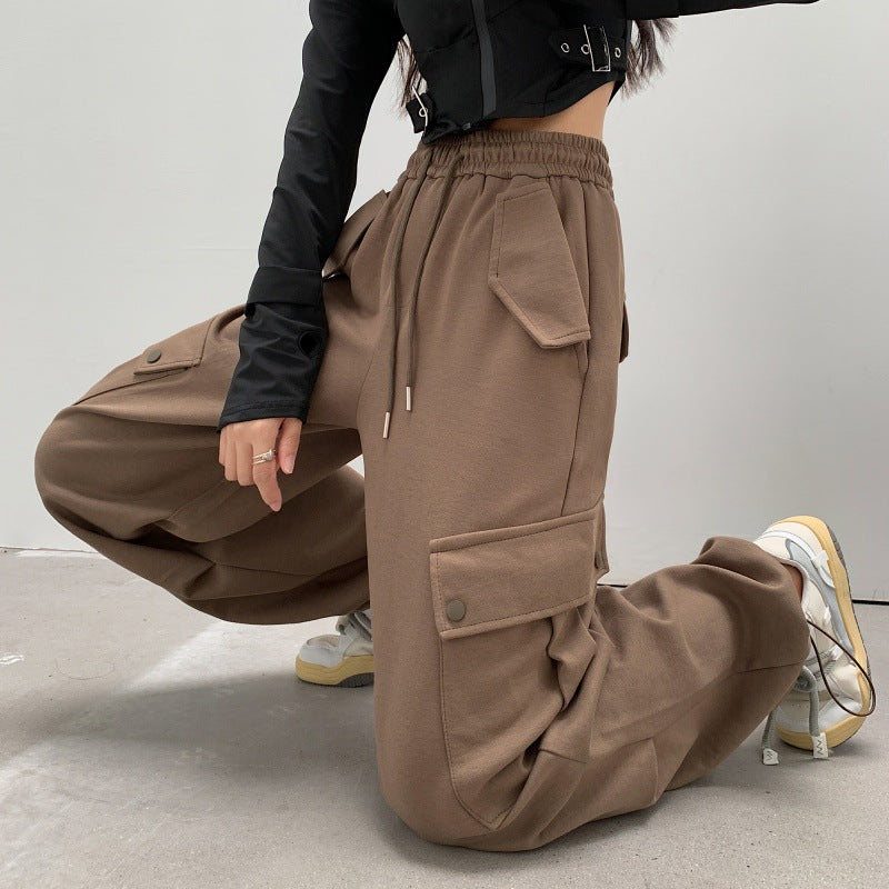 Palazzo Pants Sweatpants Women Loose Casual Retro Sports Wide-Leg Pants