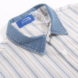 Men Long Sleeved T Shirt Cartoon Embroidered Long Sleeve Shirt Men's Loose Casual Polo Collar Shirt