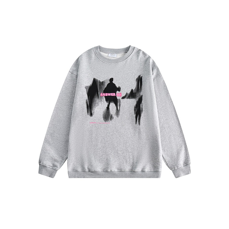 Unisex Hoodie Retro Fashion Brand Crew Neck Pullover Sweatshirt Men and Women