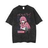 T-shirt retro vintage washed print anime chainsaw