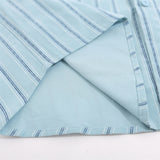 Men Long Sleeved T Shirt Cartoon Vertical Striped Long Sleeve Shirt Boys Casual Loose Lapels Shirt Ins Spring and Autumn