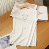 Women T-shirt Ice Silk Sweater Summer Vest Slimming T-shirt