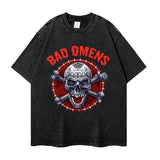 Bad Omens Rock Band Music Tour Washed T-shirts