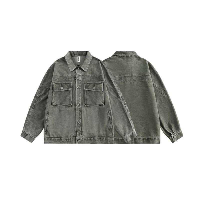 Unisex Jacket Autumn Raglan Washed-out Vintage Jacket