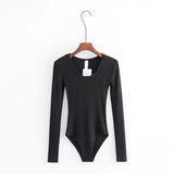 Women T-Shirt Spring round Neck Tight Pattern Slim-Fit Long Sleeve One-Piece T-shirt