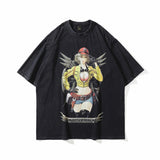 Men T Shirt Vintage Cartoon Printed Short Sleeve T-shirt Baby Boy and Girl Summer Loose Couple