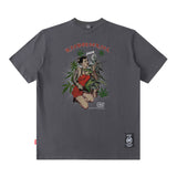 Men T Shirt Vintage Printed Spring and Summer Loose Short Sleeve T-shirt for Men and Women