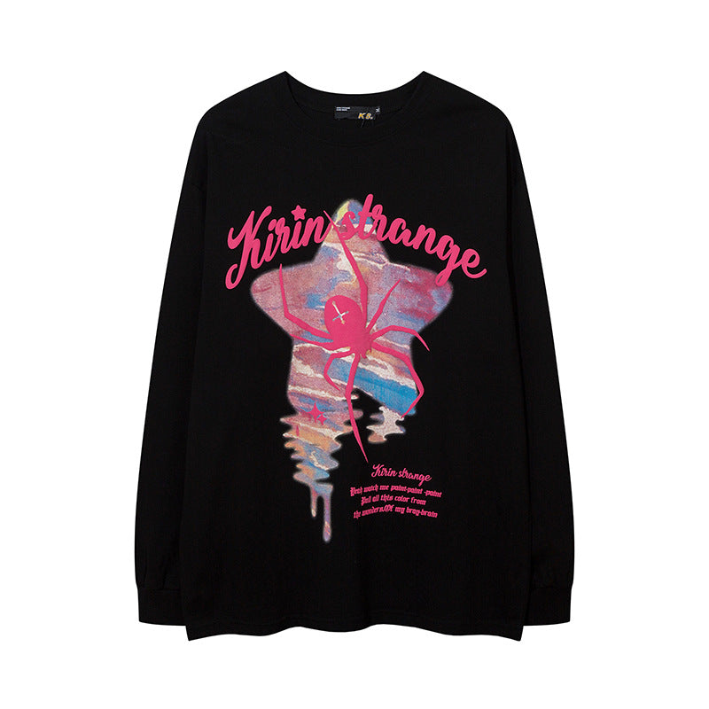 Men Long Sleeve Shirt Printed Couple Long Sleeve Vibe Idle Style Bottoming T-shirt Men