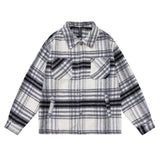 Men Long Sleeved T Shirt Autumn and Winter Plaid Shirt Coat Men's Loose Casual Collar Jacket Shirt
