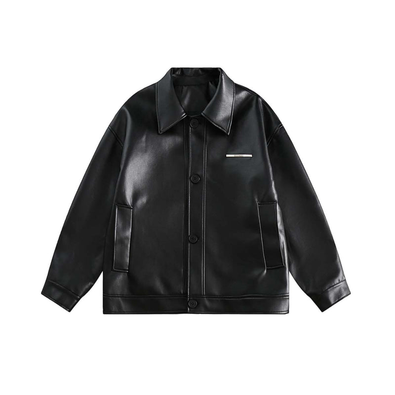 Unisex Jacket Autumn Simplicity High Street Leather Coat