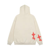 Men Fleece Lined Hoodie Foam Star Letters Hooded Sweater Boys Autumn and Winter Zipper Coat