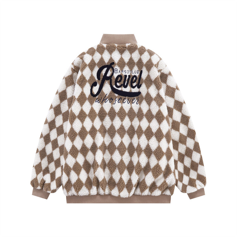 Men Cotton Mixed Jacket Coat Berber Fleece Coat Men's Autumn and Winter Loose Cotton Coat