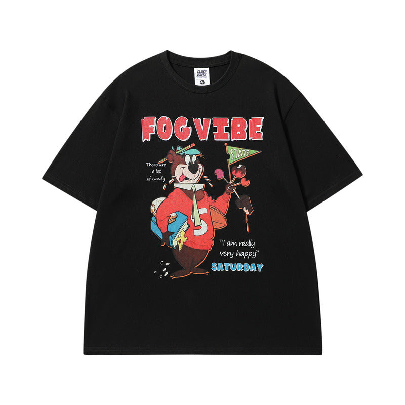 Men T Shirt Couple T-shirt Male and Female Trendy Brand Vintage Loose Short Sleeve