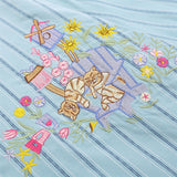 Men Long Sleeved T Shirt Cartoon Vertical Striped Long Sleeve Shirt Boys Casual Loose Lapels Shirt Ins Spring and Autumn