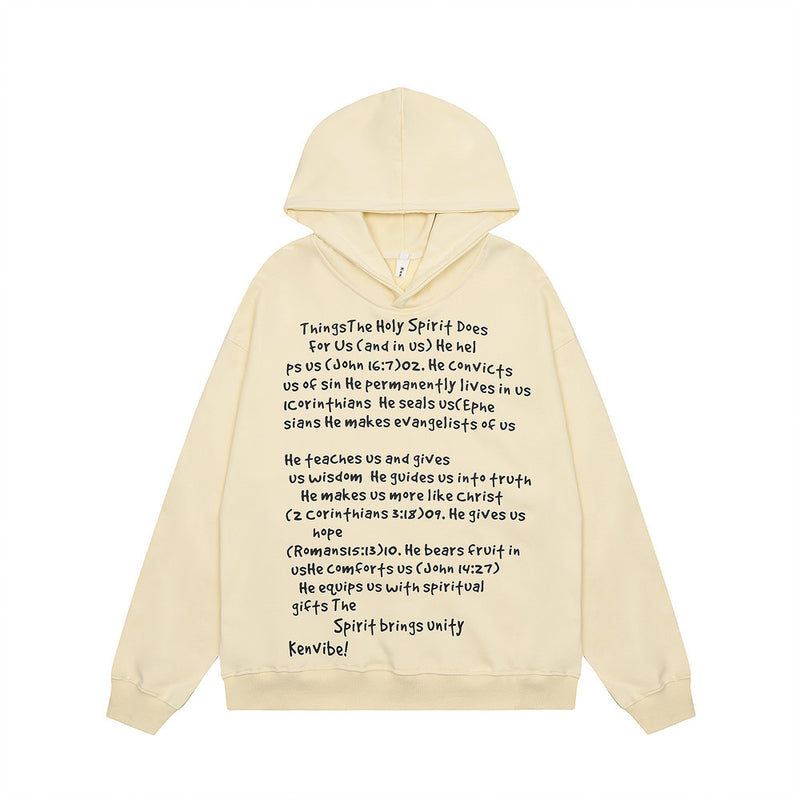 Men Hoodie Letter Printed Hoodie Men's Loose Casual