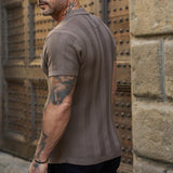 Men's Shirt Autumn Men's Polo Shirt Casual Long-Sleeved Knitted