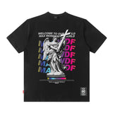 Men T Shirt High Street Short Sleeve T-shirt Men and Women Retro Cool Popular Brand