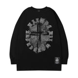 Men Long Sleeve Shirt Tkpa Vintage Letter Printed Long Sleeve T-shirt Men and Women Loose Top Ins