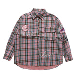 Men Long Sleeved T Shirt Plaid Long Sleeve Shirt Coat Men's and Women's Spring and Autumn Shirt