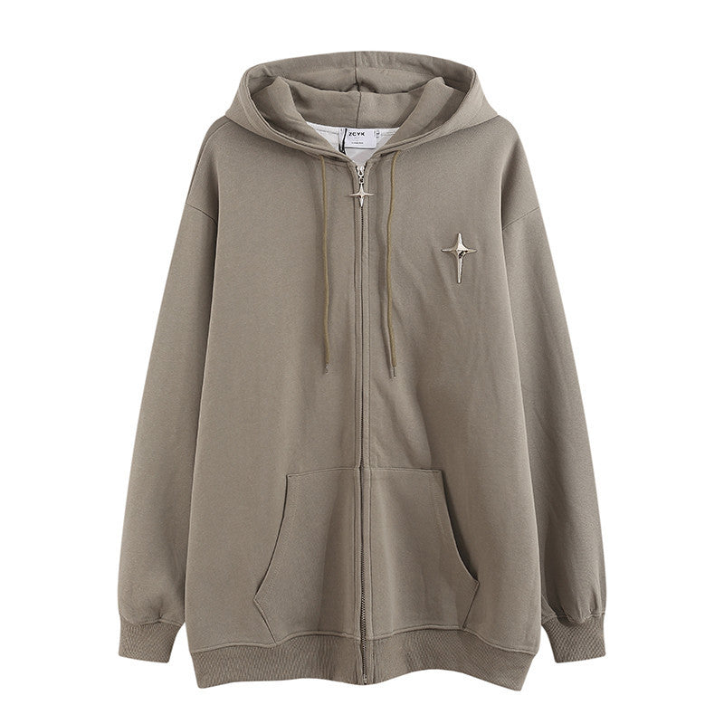 Men Hoodie Hooded Cardigan Sweater Coat