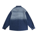 Men Long Sleeved T Shirt Denim Shirt Men Cartoon Embroidery Rabbit Long Sleeve Shirt Coat