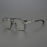 CHH Chrome Hearts Glasses Japanese large frame pure titanium engraved pattern myopia glasses frame