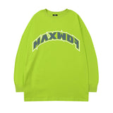 Men Long Sleeve Shirt Vintage Sweater Men's and Women's Letter Long Sleeve T-shirt Loose round Neck