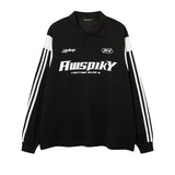 Men Long Sleeve Shirt Fashion Brand Distressed Printed Long Sleeve T-shirt Men and Women Hiphop Street Retro